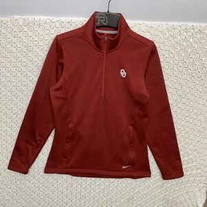 Nike Oklahoma QU Jacket Women's Medium Benton Springs Full Zip Track Sweater Red